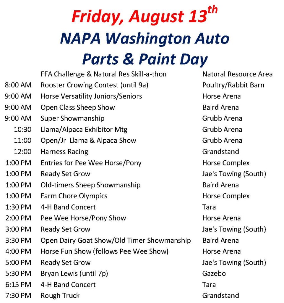 DAILY EVENTS FRIDAY Event Schedule The Hartford Fair